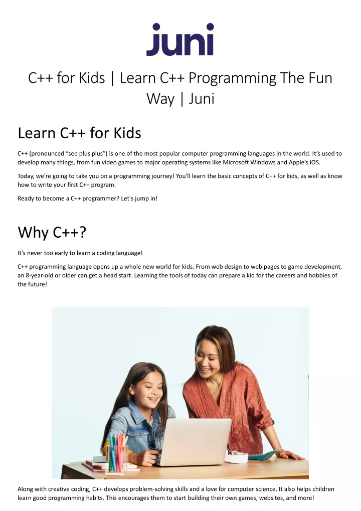 c for kids learn c programming the fun way juni