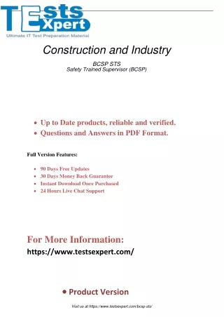 BCSP-STS Construction and Industry Certification Practice Test PDF Dumps Q and A