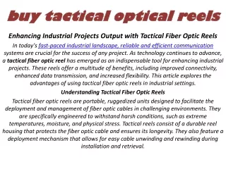 buy tactical optical reels