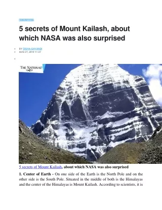 5 secrets of Mount Kailash, about which NASA was also surprised