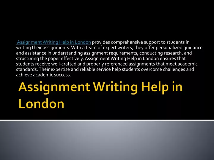 assignment writing help in london