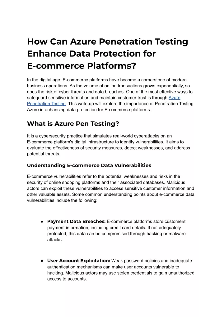 how can azure penetration testing enhance data