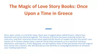 The Magic of Love Story Books_ Once Upon a Time in Greece