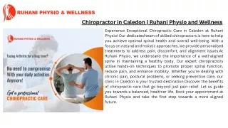 Chiropractor in Caledon | Ruhani Physio and Wellness