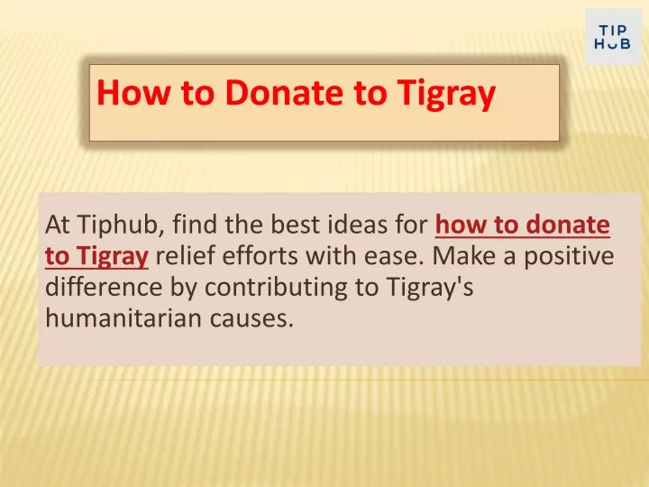 how to donate to tigray