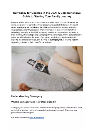 Surrogacy for Couples in the USA_ A Comprehensive Guide to Starting Your Family Journey