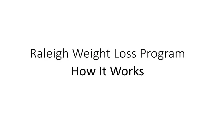 raleigh weight loss program