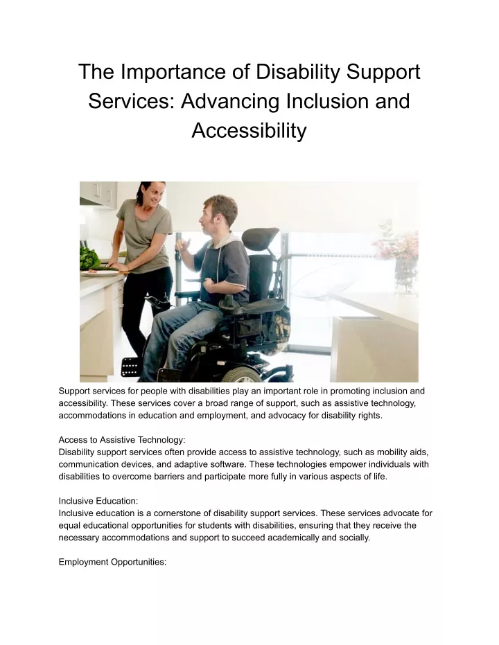 the importance of disability support services