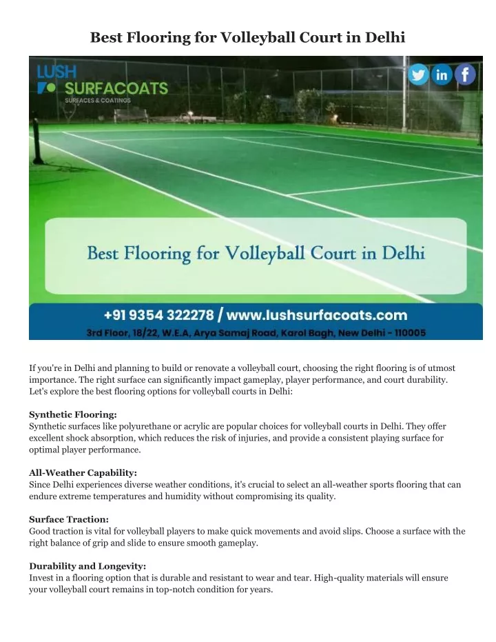 best flooring for volleyball court in delhi