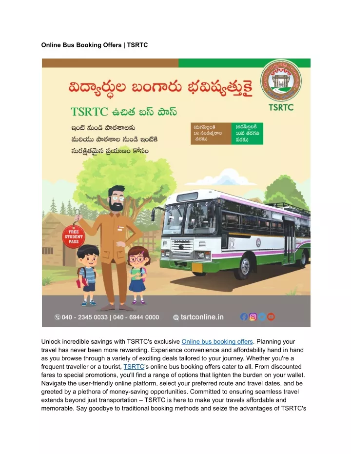 online bus booking offers tsrtc