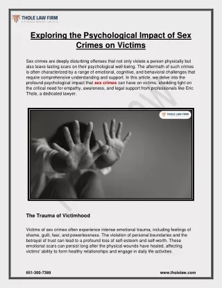 exploring the psychological impact of sex crimes
