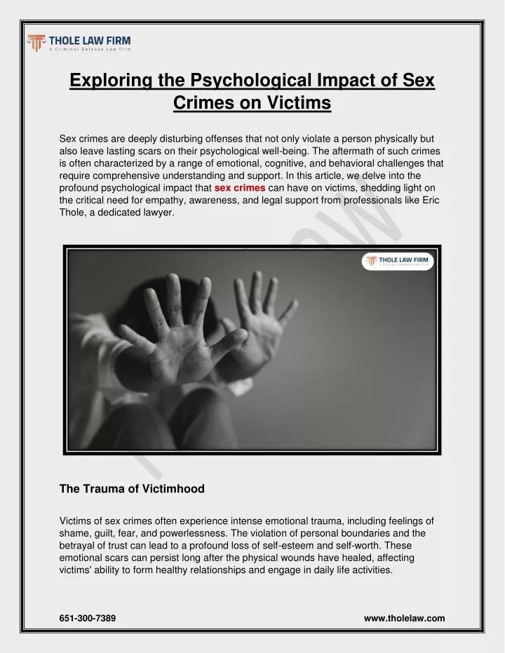 exploring the psychological impact of sex crimes