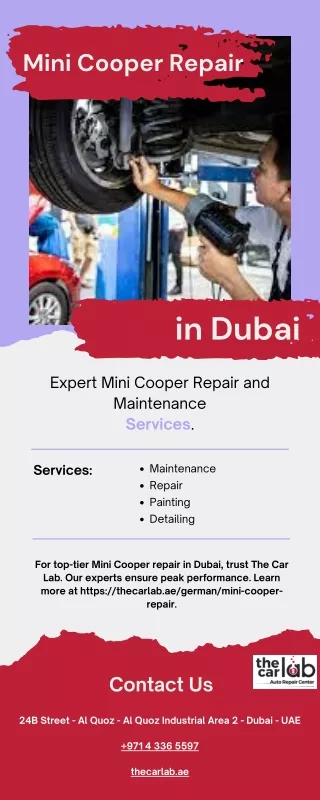 Best Mini Cooper Repair Dubai - thecarlab.ae