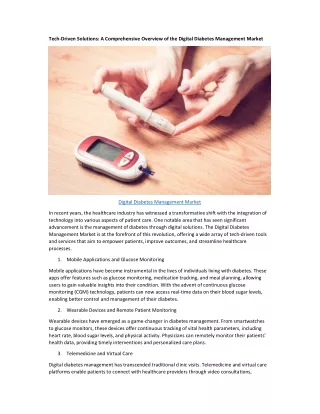 Digital Diabetes Management Market