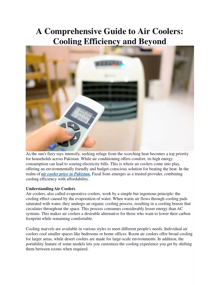 a comprehensive guide to air coolers cooling efficiency and beyond