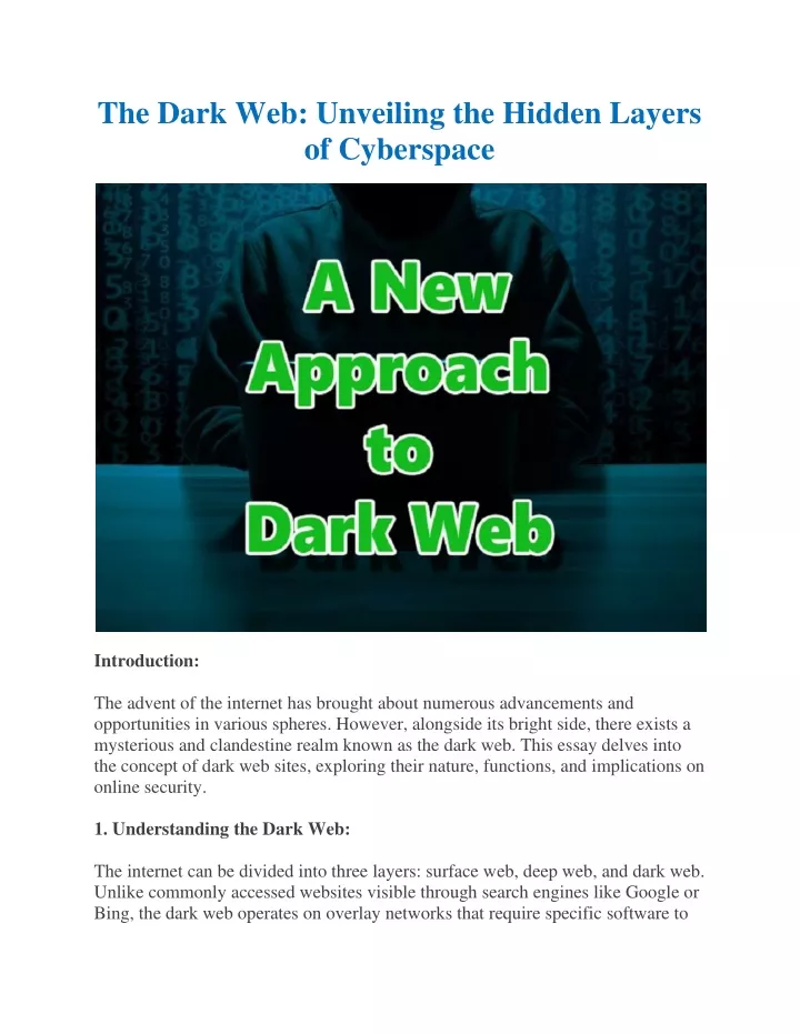 the dark web unveiling the hidden layers