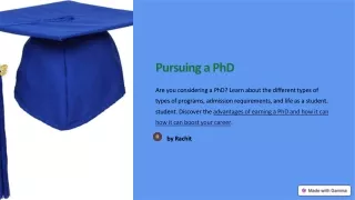 pursuing a phd