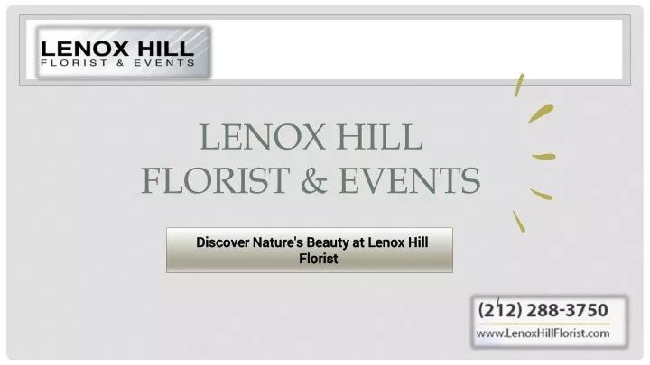 lenox hill florist events