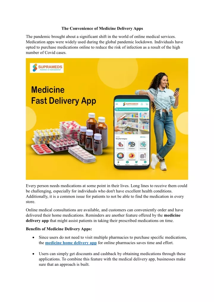 the convenience of medicine delivery apps