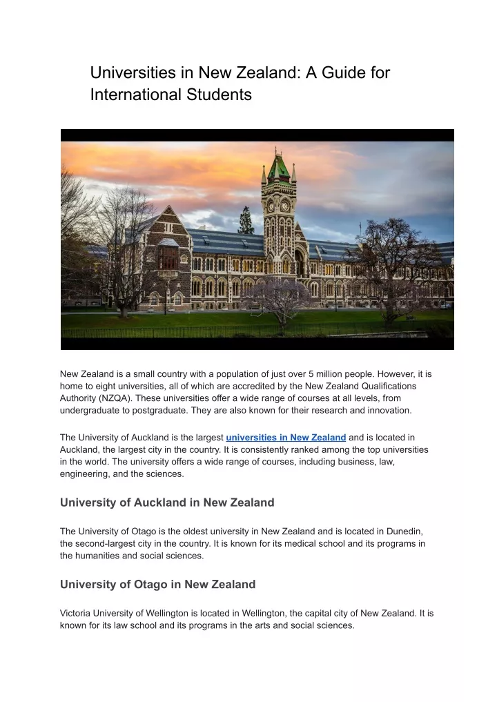 universities in new zealand a guide