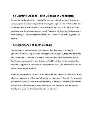 teeth cleaning in chandigarh
