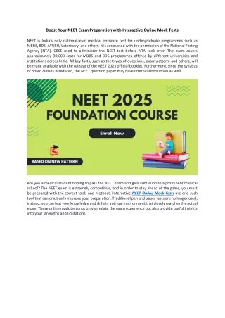 boost your neet exam preparation with interactive