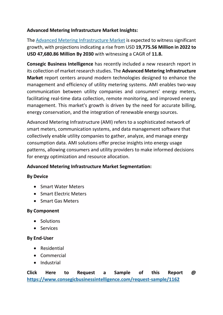 advanced metering infrastructure market insights