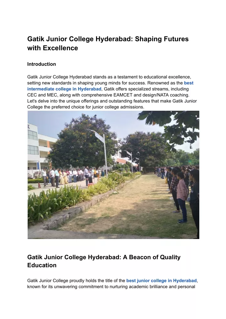 gatik junior college hyderabad shaping futures
