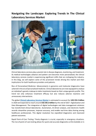 pdf Clinical Laboratory Services Market