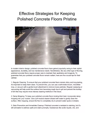 Commercial & Residential Polished Concrete Melbourne