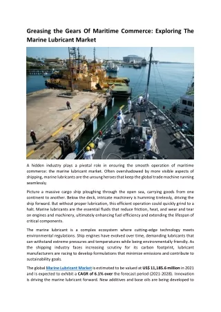 pdf Marine Lubricant Market