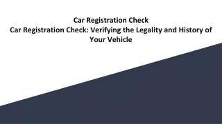Car Registration Check