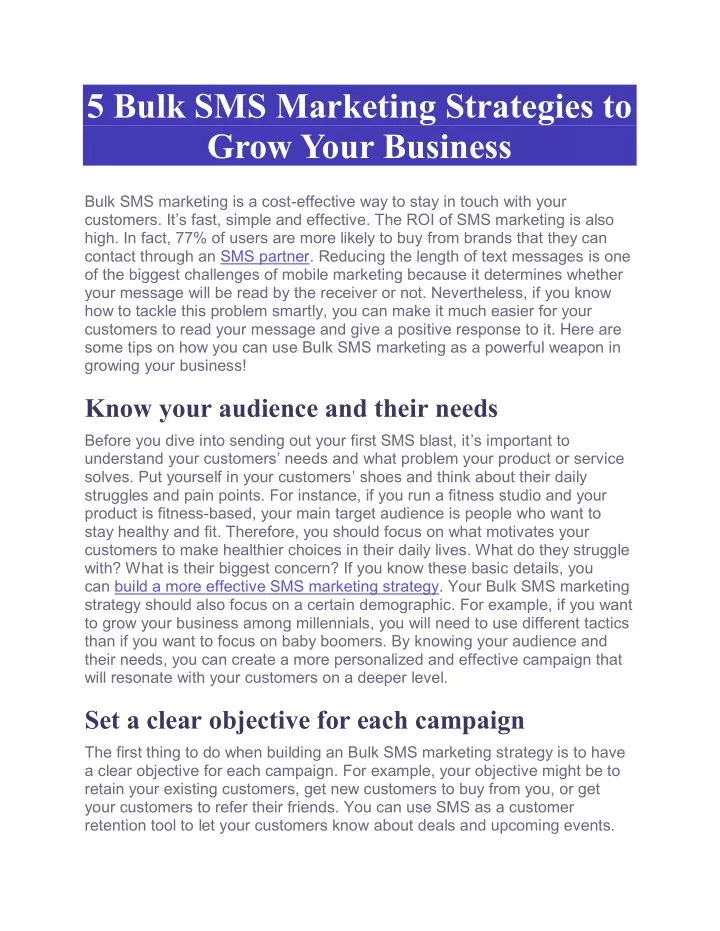 5 bulk sms marketing strategies to grow your