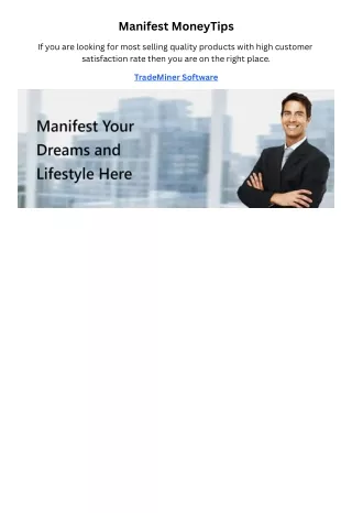 Manifest MoneyTips