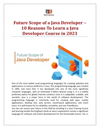 Future Scope of a Java Developer – 10 Reasons To Learn a Java Developer Course i
