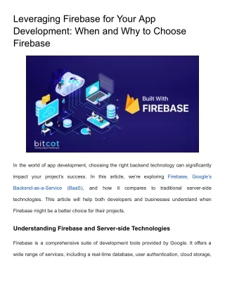 leveraging firebase for your app development when
