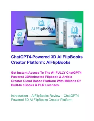 ChatGPT4-Powered 3D AI FlipBooks Creator Platform