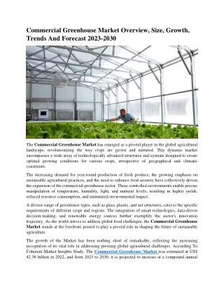Commercial Greenhouse Market PDF
