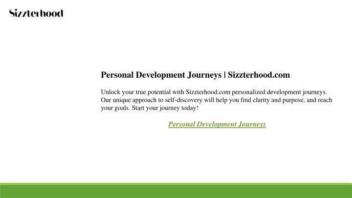 personal development journeys sizzterhood