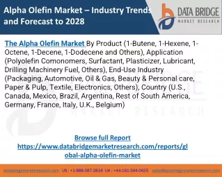 Alpha Olefin Market – Industry Trends and Forecast to 2028