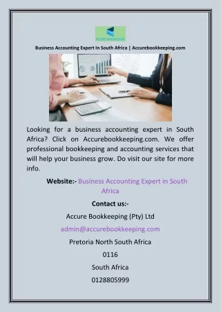 Business Accounting Expert In South Africa  Accurebookkeeping