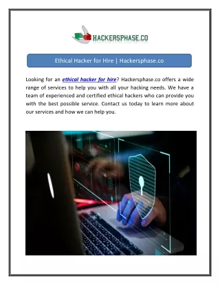 Ethical Hacker for Hire  Hackersphase.co
