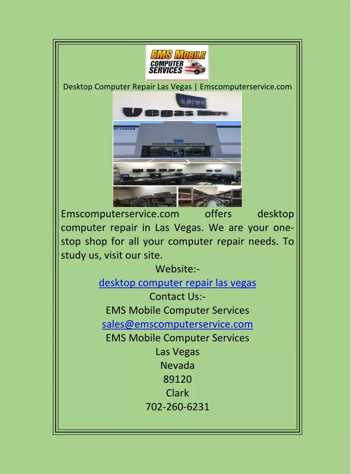 desktop computer repair las vegas