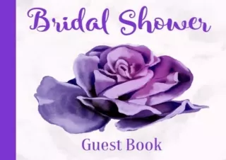 Ebook (download) Bridal Shower Guest Book: Purple Floral Theme | Advice and Well