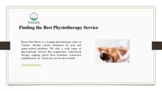 Finding the Best Physiotherapy Service