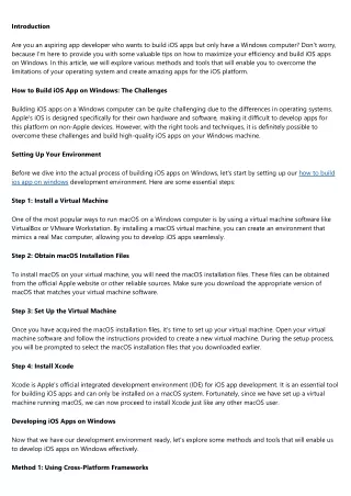 Maximizing Efficiency: Tips for Building iOS Apps on Windows