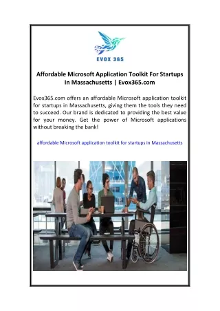 Affordable Microsoft Application Toolkit For Startups In Massachusetts  Evox365.com 03