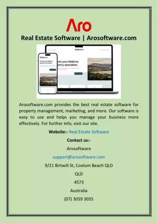 Real Estate Software  Arosoftware