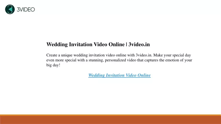 wedding invitation video online 3video in create