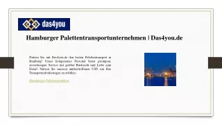 Hamburger Palettentransportunternehmen  Das4you.de